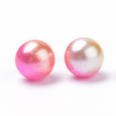Rainbow Acrylic Imitation Pearl Beads(OACR-R065-5mm-04)-2