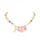 Acrylic Charm Necklace with Round Beaded Chains for Women(NJEW-JN04165)-3
