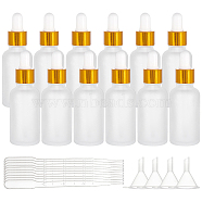 BENECREAT Frosted Empty Glass Dropper Bottles, with 3ML Disposable Plastic Dropper, Plastic Funnel Hopper, Clear, 33x105mm, Capacity: 30ml, 16pcs(MRMJ-BC0002-63E)