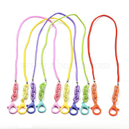 Personalized Dual-use Items, Necklaces or Eyeglasses Chains, with Polyester & Spandex Cord Ropes, Iron Cord End, Acrylic Linking Rings and Plastic Lobster Claw Clasps, Mixed Color, 26.77 inch(68cm)(NJEW-JN02851)