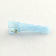 Candy Color Small Plastic Alligator Hair Clip Findings for Hair Accessories Making, Light Sky Blue, 41x8mm(X-PHAR-Q005-03)
