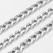 Aluminium Twisted Chains Curb Chains, Unwelded, Lead Free and Nickel Free, Oxidated in Silver, Size: about Chain: 9mm long, 5mm wide, 1.5mm thick(X-CHA-K1631-7)