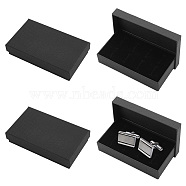 Paper Cardboard Jewelry Gift Boxes, with Velvet Inside, Rectangle, Black, 7.9x13.45x2.95cm(CON-WH0089-13)