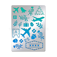 Travel Theme Custom Stainless Steel Cutting Dies Stencils, for DIY Scrapbooking/Photo Album, Decorative Embossing, Matte Stainless Steel Color, Plants Pattern, 19x14cm(DIY-WH0289-030)