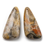 Natural Crazy Agate Pendants, Triangle, 46x21~23x8.5~9mm, Hole: 1.5mm(G-M405-09-02)