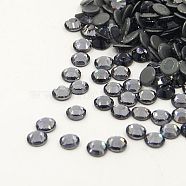Glass Hotfix Rhinestone, Grade AA, Flat Back & Faceted, Half Round, Black Diamond, SS16, 3.8~4.0mm, about 1440pcs/bag(RGLA-A019-SS16-215)