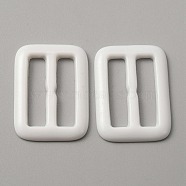 Rectangle Resin Buckle Clasps, For Webbing, Strapping Bags, Garment Accessories, White, 41.5x30x4mm, Hole: 30x7.5mm(FIND-WH0129-33C)