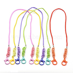 Personalized Dual-use Items, Necklaces or Eyeglasses Chains, Face Mask Chains, with Polyester & Spandex Cord Ropes, Iron Cord End, Acrylic Linking Rings and Plastic Lobster Claw Clasps, Mixed Color, 26.77 inch(68cm)(NJEW-JN02851)