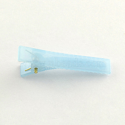 Candy Color Small Plastic Alligator Hair Clip Findings for Hair Accessories Making, Light Sky Blue, 41x8mm(X-PHAR-Q005-03)