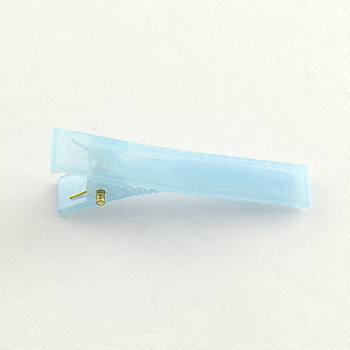 Candy Color Small Plastic Alligator Hair Clip Findings for Hair Accessories Making, Light Sky Blue, 41x8mm