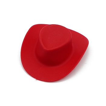 Plastic Mini Western Cowboy Cowgirl Hat, Mini Cute Doll Hat Party Dress Hat for Doll Decoration, FireBrick, 54x46x16mm