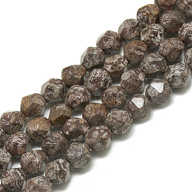 8mm Round Snowflake Obsidian Beads
