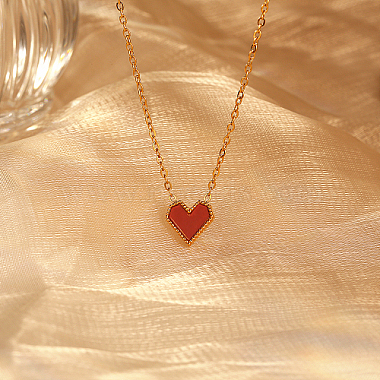 ожерелья с подвесками в форме сердца из нержавеющей стали(YH3066)-2