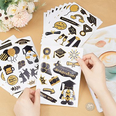 8 Sheets 4 Styles Graduation Season Theme Paper Self-adhesive Stickers set(DIY-WH0030-83)-3