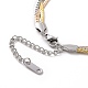 304 Stainless Steel Braided Cuban Link Chain Necklace for Women(NJEW-P271-04B)-3