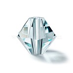 Preciosa&reg Crystal Beads, Czech Crystal, Bicone(451 69 302 Rondelle), 60001 Silver Aquamarine, 3mm, Hole: 0.8mm(X-PRC-BA3-60001)