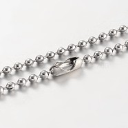 Stainless Steel Ball Chains Necklace, Stainless Steel Color, 21.9 inch, 2mm(NJEW-JN01427-03)