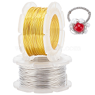 Elite 2Rolls 2 Colors Round Copper Craft Wire, for Jewelry Making, Long-Lasting Plated, Mixed Color, 24 Gauge, 0.5mm, about 39.37 Feet(12m)/roll, 1roll/color(CWIR-PH0002-02)