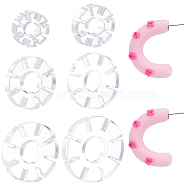 6pcs 6 Size Snowflake Shape Polymer Clay Earring Charms Guide, Acrylic Cutters for Polymer Clay Jewelry Making, Clear, 14.5~39.5x6mm, Inner Diameter: 5.8~15mm, Slot: 0.8mm, 1pc/size(TOOL-BC0002-30)