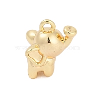 Brass Charms, Elephant, Golden, 10.5x8.5x6.5mm, Hole: 1.2mm(ZIRC-P122-04G)