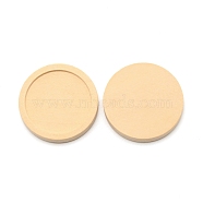 Wood Cabochon Settings, Flat Round, Lemon Chiffon, 31x5mm, Inner Diameter: 25.5mm(WOOD-WH0024-32A)