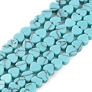 Synthetic Turquoise Beads Strands, Heart, 4x4x2mm, Hole: 1mm, about 87~91pcs/strand, 13.78''~14.17''(35~36cm)(G-M403-A29-01)