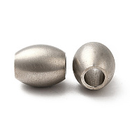 304 Stainless Steel European Beads, Large Hole Beads, Barrel, Stainless Steel Color, 15.5x13mm, Hole: 6mm(STAS-F281-09P)