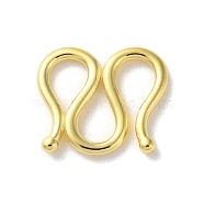 999 Sterling Silver Hook and S-Hook Clasps, Golden, 10x11x1mm(STER-P063-03G)