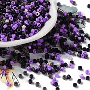 Baking Paint Glass Seed Beads, Cylinder, Blue Violet, 2.5x2mm, Hole: 1.4mm, about 45359pcs/pound(SEED-S042-05A-18)