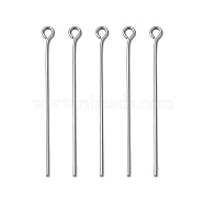 304 Stainless Steel Eye Pin, Stainless Steel Color, 40mm, Hole: 2mm, Pin: 0.7mm(STAS-R045-40mm)