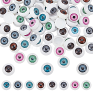 Elite 80Pcs 8 Colors Plastic Craft Eyes, Hollow Eyeballs, Doll Making Accessories, Half Round, Mixed Color, 12x6~7mm, 10pcs/color(DOLL-PH0001-48A)