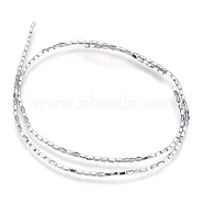 Electroplate Non-magnetic Synthetic Hematite Beads Strands, Cuboid, Platinum Plated, 2~3x1~1.5mm, Hole: 0.5mm, about 48~52pcs/strand, 15.7 inch(40cm)(G-I208-21-B)