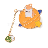 Zinc Alloy Enamel Animal Fishing Pins, Dog, 45x32mm(JEWB-C033-01E)