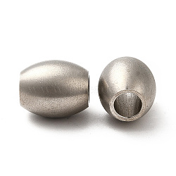 Non-Tarnish 304 Stainless Steel European Beads, Large Hole Beads, Barrel, Stainless Steel Color, 15.5x13mm, Hole: 6mm(STAS-F281-09P)