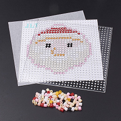 DIY Melty Beads Fuse Beads Sets: Fuse Beads, ABC Plastic Pegboards, Pattern Paper and Ironing Paper, Father Christmas Pattern, Square, Colorful, 14.7x14.7cm(DIY-S033-115)
