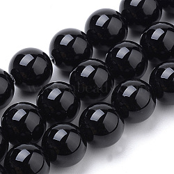 Natural Obsidian Beads Strands, Round, 10mm, Hole: 1mm, about 40pcs/strand, 15.7 inch(G-S259-33-10mm)