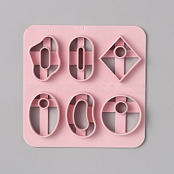 ABS Plastic Clay Cutters, Clay Molds, Round/Oval, Rhombus, 10x10x1cm, Inner Diameter: 3.1~3.5x1.8~3cm(DIY-WH0021-34A)