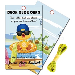 CREATCABIN 50Pcs Paper Card, Greeting Card, Duck Theme Card, Rectangle, Beach Theme Pattern, 87.5x50mm(AJEW-CN0001-37B)