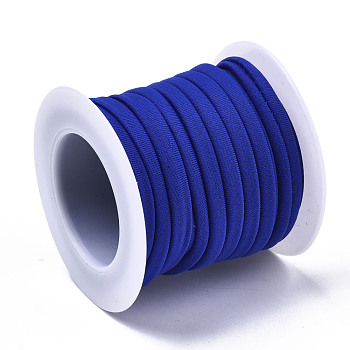 Flat Polyester Elastic Cord, Webbing Garment Sewing Accessories, Medium Blue, 5mm, about 3.28 yards(3m)/roll
