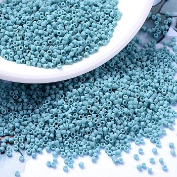 MIYUKI Delica Beads, Cylinder, Japanese Seed Beads, 11/0, (DB0375) Matte Opaque Turquoise Blue Luster , 1.3x1.6mm, Hole: 0.8mm, about 20000pcs/bag, 100g/bag