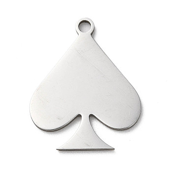 Non-Tarnish 201 Stainless Steel Pendants, Laser Cut, Heart Charm, Stainless Steel Color, 20x16x1mm, Hole: 1.8mm