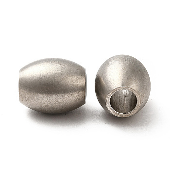 304 Stainless Steel European Beads, Large Hole Beads, Barrel, Stainless Steel Color, 15.5x13mm, Hole: 6mm