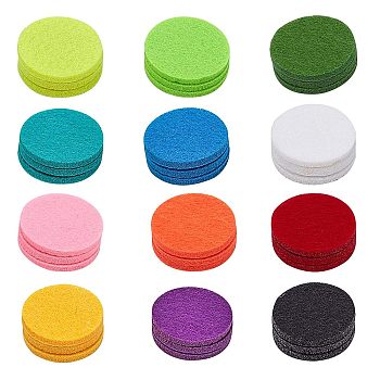 Fibre Perfume Pads, Essential Oils Diffuser Locket Pads, Flat Round, Mixed Color, 30x3.5mm, 12colors, 20pcs/color, 240pcs/set