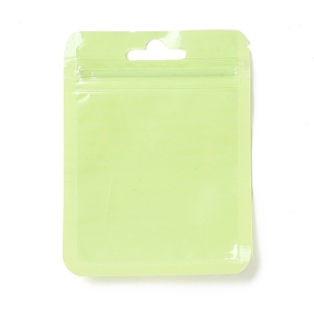 Rectangle Plastic Zip Lock Gift Bags, with Transparence Windows Resealable Bags, Yellow Green, 10x7.5x0.15cm, Unilateral Thickness: 2.5 Mil(0.065mm)