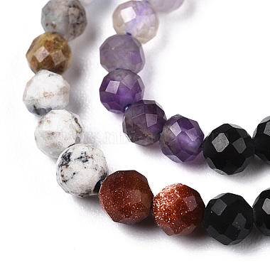 Natural & Synthetic Mixed Gemstone Beads Strands(G-D080-A01-02-24)-3