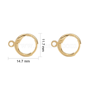 Brass Huggie Hoop Earring Findings(KK-L179-04G)-2