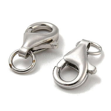 Rhodium Plated 925 Sterling Silver Lobster Claw Clasps(STER-K167-074C-P)-2