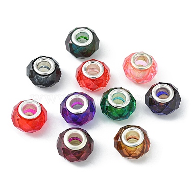 70pcs 10 couleurs perles européennes en résine transparente(RPDL-YW0001-05)-3
