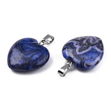 Natural Map Stone Pendants(G-N0325-18A)-3