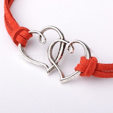Bracelets en alliage à double lien coeur pour la Saint Valentin(BJEW-JB01530-03)-2